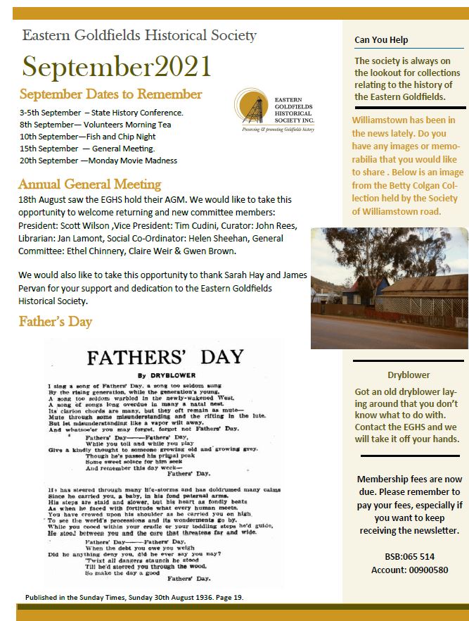 September 2021 Newsletter